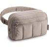 BAGSMART Fanny Packs for Women Cross Body, Quilted Puffy Belt Bag with Pockets, Fashion Waist Packs for Traveling Hiking Black(Camel)