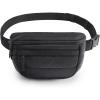 BAGSMART Fanny Packs for Women Two Way Zipper Belt Bag with Adjustable Strap, Puffy Fashion Waist Packs for Traveling Workout, Dark Grey(Black)