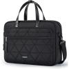 BAGSMART Laptop Bag for Women/Men, 15.6 Inch Briefcase, Stylish Leather Computer Messenger Bag for Office Business, Black(1-black)