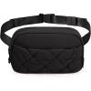 BAGSMART Puffy Fanny Packs for Women Crossbody Belt Bag with Adjustable Strap, Quilted Waist Pack Purse for Traveling Shopping Workout(Black-puffy)