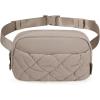 BAGSMART Puffy Fanny Packs for Women Crossbody Belt Bag with Adjustable Strap, Quilted Waist Pack Purse for Traveling Shopping Workout(Camel)