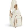 BAGSMART Small Crossbody Sling Bag for Men Women, Small Sling Backpack Shoulder Bag, Anti-Theft Chest Daypack(Beige)