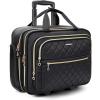 BAGSMART Women’s Rolling Laptop Bag for 15.6 Inch Laptop, Underseat Carry-On Luggage with TSA Lock, Wheeled Computer Briefcase for Travel Work Business, Black(Black)