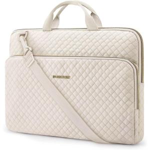 BAGSMART 13-Inch Laptop Sleeve, Black, Polyester(Beige-Shoulder Strap)