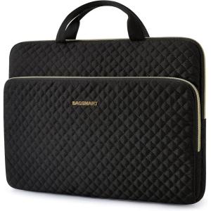 BAGSMART 13-Inch Laptop Sleeve, Black, Polyester(Black)