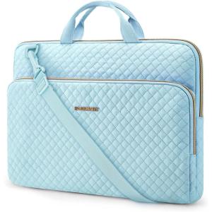 BAGSMART 13-Inch Laptop Sleeve, Black, Polyester(Blue-Shoulder Strap)