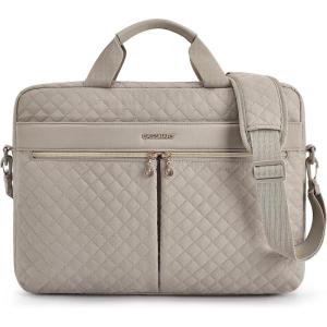 BAGSMART 17.3/15.6 Inch Laptop Bag, Briefcase for Women Computer Messenger Bag Office Travel Business, Black(Warm Gray)