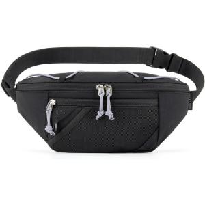 BAGSMART Fanny Packs for Women Belt Bag with Adjustable Strap Crossbody Waist Bag Pack for Running Hiking Workout Travel, Black(Black)