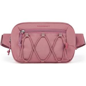 BAGSMART Fanny Packs for Women Small Belt Bag with Adjustable Strap Waist Pack for Running Workout Traveling Hiking, Beige Green(Pink)