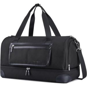 BAGSMART Medium Garment Bags for Travel, Convertible Travel Garment Duffle Bag Suit Bags for Women, 2 in 1 Garment Bags with Shoe Compartment(Black)