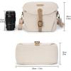 BAGSMART Camera Bag, SLR DSLR Canvas Crossbody Camera Case, Compact Camera Shoulder Bag with Rain Cover for Women and Men, Ivory White(02-Ivory White)