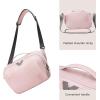 BAGSMART DSLR Camera Bag, Waterproof Crossbody Camera Case with Padded Shoulder Strap, Anti-Theft Bag, Pink(01-Pink)