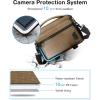 BAGSMART Small Camera Bag for Photographers, Compact Camera Shoulder Bags for DSLR/SLR/Mirrorless Cameras, Waterproof Crossbody Camera Case with Tripod Holder, Grey(06-Khaki Brown)