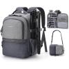 BAGSMART Camera Backpack, DSLR SLR Small Camera Bags for Photographers Compatible for Sony Canon Nikon, Shoulder Strap 2-in-1 Travel Backpack Fits 12.9″ iPad, Gray(Gray)