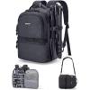 BAGSMART Camera Backpack, DSLR SLR Small Camera Bags for Photographers Compatible for Sony Canon Nikon, Shoulder Strap 2-in-1 Travel Backpack Fits 12.9″ iPad, Gray(Black)