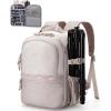BAGSMART Camera Backpack, DSLR SLR Small Camera Bags for Photographers Compatible for Sony Canon Nikon, Shoulder Strap 2-in-1 Travel Backpack Fits 12.9″ iPad, Gray(Beige)