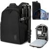 BAGSMART Camera Bag, DSLR SLR Camera Backpack Fits up to 15.6″ Laptop, Camera Case for Photographers with Waterproof Rain Cover, Tripod Holder, Black(Black)