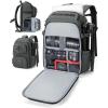 BAGSMART Camera Bag for Photographers, Professional Camera Bag Fits up to 15.6″ Laptop, DSLR/Drones/Tripod Camera Case with Rain Cover, Grey(Light Grey)