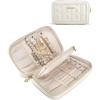 BAGSMART Travel Jewelry Case Jewelry Box Organizers and Storage Earings Holder Organizer for Women for Necklaces, Bracelets, Rings-Beige(A-Beige)