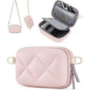 BAGSMART Digital Camera Case, Protective Puffy Camera Case with 2 Carrying Ways, Lightweight & Waterproof Small Camera Bag for Canon PowerShot G7X Mark II/III/Sony DSCW800/DSCW830 – Pink(Pink)