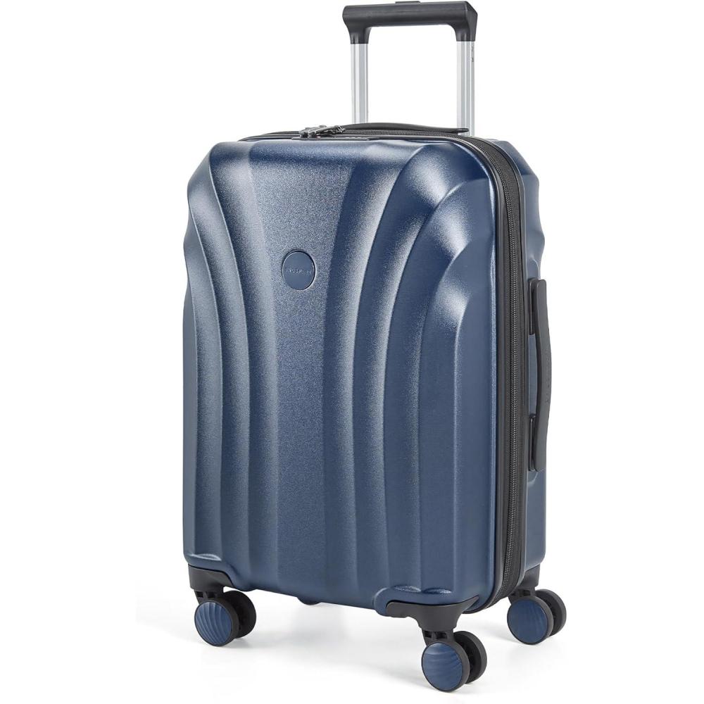 imageBAGSMART Carry On Luggage 22x14x9 Airline Approved with TSA Lock Expandable Hard Shell Suitcase with Spinner Wheels Lightweight 20 Inch Travel Rolling CarryOn Luggage BlackDark Blue