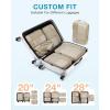 BAGSMART Compression Packing Cubes for Travel, 6 Set Packing Cubes for Carry on Suitcases, Compression Travel Cubes & Suitcase Organizer for Packing with Shoe Bag Khaki(02-Khaki)