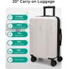 BAGSMART Expandable Carry On Luggage 22x14x9 Airline Approved, 20 Inch Travel Luggage with Spinner Wheels, Lightweight Hard Shell Suitcase Carry on Airy Blue(Beige)
