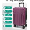 BAGSMART Expandable Carry On Luggage 22x14x9 Airline Approved, 20 Inch Travel Luggage with Spinner Wheels, Lightweight Hard Shell Suitcase Carry on Airy Blue(Purplish Red)