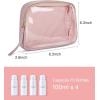 BAGSMART TSA Approved Toiletry Bag, 2 Pack Clear Makeup Cosmetic Bag Organizer, Quart Size Travel Bag for Toiletries, Carry-on Travel Accessories Essentials – Pink(Pink-2pcs)