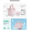 BAGSMART Tote Bag for Women, Foldable Tote Bag With Zipper Travel Large Shoulder Bag Handbag for Work-16.5”l X 6”wx 14”h(D-pink-16.5”l X 6”wx 14”h)