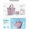 BAGSMART Tote Bag for Women, Foldable Tote Bag With Zipper Travel Large Shoulder Bag Handbag for Work-16.5”l X 6”wx 14”h(Purple-16.5”l X 6”wx 14”h)