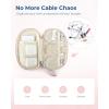 BAGSMART Travel Cord Organizer Electronics Case, Puffer Cable Organizer Bag Travel Essentials for Women, Small Tech Organizer Travel Case for Charger, Cable, Phone, Flash Drive Black(Single Layer Pink)