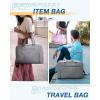 BAGSMART Weekender Bags for Women, Travel Duffle Overnight Bag Personal Item Bag with Shoe Bag for Travel Essentials(Light Grey)