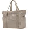 BAGSMART Crush Tote Bag for Women, 20L Puffer Work Tote with Zipper, Travel Essentials Quilted Nurse Hospital Bag(Grayish Brown)