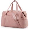 BAGSMART Gym Bag for Women, Carry on Weekender Overnight Bag, Travel Duffel Bags with Trolley Sleeve, Personal Item Travel Bag Tote Bag Workout Dance Bag(Pink,Medium)(Dark Pink)