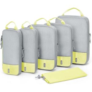 BAGSMART 6 Set /4 Set/2 Set Compression Packing Cubes for Travel, Lightweight Luggage Organizer Bags, Durable Space Saver Bags Travel Essentials(Sunray Yellow)