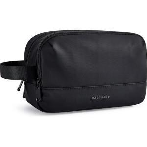 BAGSMART Travel Toiletry Bag for Men, Dopp Kit Water Resistant Shaving Bag for Toiletries Accessories, Black-Medium(Black)