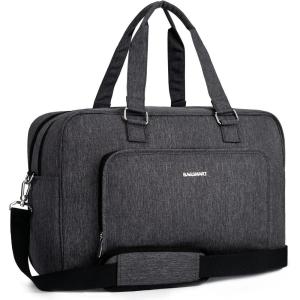 BAGSMART Weekender Bags for Women, Travel Duffle Overnight Bag Personal Item Bag with Shoe Bag for Travel Essentials(Dark Grey)