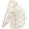 BAGSMART Small Crossbody Sling Bag, Crossbody Daypack, Chest Shoulder Bag Hiking Small Backpack for Casual Travel Sport(Beige)