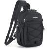 BAGSMART Small Crossbody Sling Bag, Crossbody Daypack, Chest Shoulder Bag Hiking Small Backpack for Casual Travel Sport(Black)