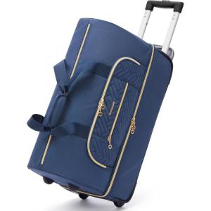 BAGSMART Rolling Duffle Bag with Wheels, 45L Carry-on Luggage Large Travel Bag with Shoes Compartment, Weekender Overnight Bag for Travel, Business Trips(Black)(Navy Blue)