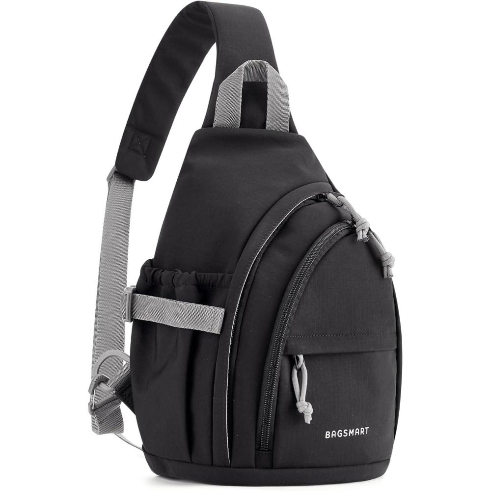 imageBAGSMART Puffy Water Bottle Crossbody Bags for Women Small Cross body Purse With Bottle Holder Hobo Handbag for Travel01black