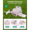 BAGSMART Cat Carrier: Soft-Sided Pet Carrier for Small Medium Cats Dogs Puppy Quilted Collapsible Puffy Travel Bag Up to 20 Lbs Pink(M-Baby Pink)