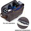 BAGSMART Toiletry Bag for Men, Canvas Travel Toiletry Organizer Dopp Kit Water-resistant Shaving Bag for Toiletries Accessories,Grey-Large(Grey)