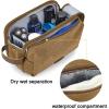 BAGSMART Toiletry Bag for Men, Canvas Travel Toiletry Organizer Dopp Kit Water-resistant Shaving Bag for Toiletries Accessories,Grey-Large(Khaki)