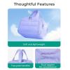 BAGSMART Travel Toiletry Bag, Crush Toiletry Bag for Women, Wide-open Puffy Toiletry Bags for Traveling, Large Travel Cosmetic Makeup Bag Organizer for Accessories,Toiletrie, Blue(d-Light Purple)
