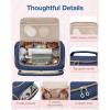 BAGSMART Travel Toiletry Bag for Women, Cosmetic Bag Makeup Bag Organizer with Handle, Travel Bag for Toiletries, Travel Accessories, Full Sized Container(Navy)