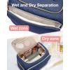 BAGSMART Travel Toiletry Bag for Women, Cosmetic Bag Makeup Bag Organizer with Handle, Travel Bag for Toiletries, Travel Accessories, Full Sized Container(Navy)