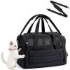 BAGSMART Cat Carrier: Soft-Sided Pet Carrier for Small Medium Cats Dogs Puppy Quilted Collapsible Puffy Travel Bag Up to 20 Lbs Pink(M-Black)
