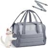 BAGSMART Cat Carrier: Soft-Sided Pet Carrier for Small Medium Cats Dogs Puppy Quilted Collapsible Puffy Travel Bag Up to 20 Lbs Pink(M-Dark Grey)